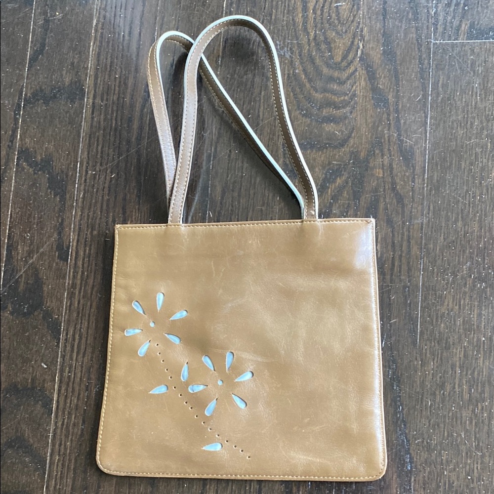 Tan Floral Cutout Women's Bag